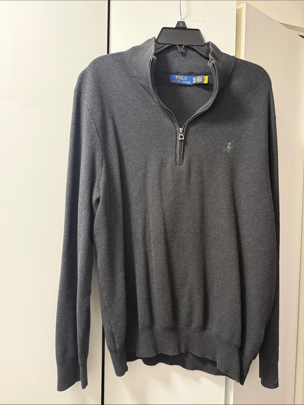 Polo by Ralph Lauren Men’s Dark Gray Half-Zip Sweater